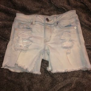 light blue jean shorts